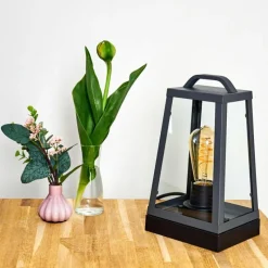 Lampes Vintages & Rétros-hofstein Lampe à poser Zakopane Anthracite, 1 lumière