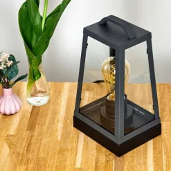 Lampes Vintages & Rétros-hofstein Lampe à poser Zakopane Anthracite, 1 lumière