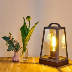 Lampes Vintages & Rétros-hofstein Lampe à poser Zakopane Anthracite, 1 lumière