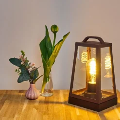 Luminaires Rustiques-hofstein Lampe à poser Zakopane Rouille, Noir, 1 lumière