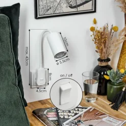 Luminaires Scandinaves-hofstein lampe à prise électrique Javel Blanc, 1 lumière