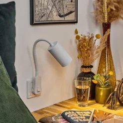 Luminaires Scandinaves-hofstein lampe à prise électrique Javel Blanc, 1 lumière