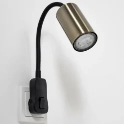 Luminaires Scandinaves-hofstein lampe à prise électrique Javel Noir, 1 lumière