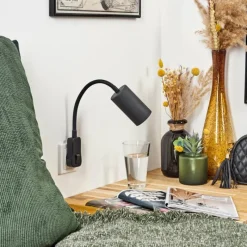 hofstein lampe à prise électrique Javel Noir, 1 lumière