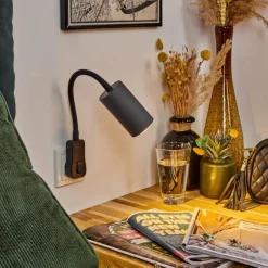 hofstein lampe à prise électrique Javel Noir, 1 lumière