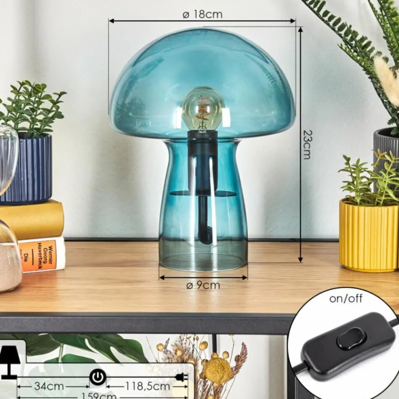 hofstein Lampe Champignon Almagre Lampe à poser Noir, 1 lumière