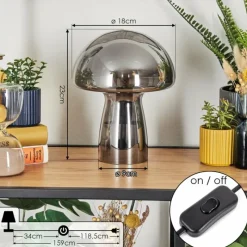 hofstein Lampe Champignon Almagre Lampe à poser Noir, 1 lumière