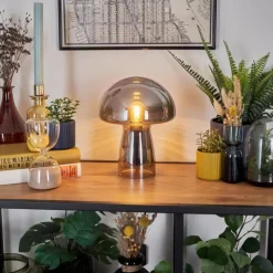 hofstein Lampe Champignon Almagre Lampe à poser Noir, 1 lumière