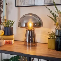 hofstein Lampe Champignon Almagre Lampe à poser Noir, 1 lumière