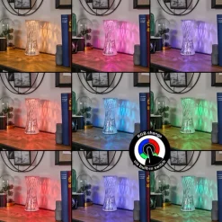 hofstein Lampe Champignon Balsa Lampe à poser LED Transparent, 1 lumière, Changeur de couleurs