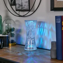 hofstein Lampe Champignon Balsa Lampe à poser LED Transparent, 1 lumière, Changeur de couleurs