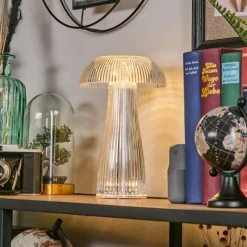 hofstein Lampe Champignon Balsa Lampe à poser LED Transparent, 1 lumière