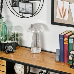 hofstein Lampe Champignon Balsa Lampe à poser LED Transparent, 1 lumière