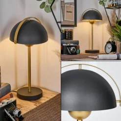 Lampes Dorées-hofstein Lampe Champignon Guttsta Lampe à poser Or, Noir, 1 lumière