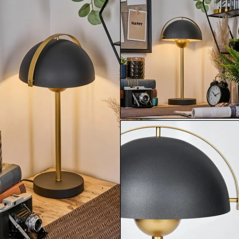 Lampes Dorées-hofstein Lampe Champignon Guttsta Lampe à poser Or, Noir, 1 lumière