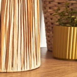 Style Boho-Chic-hofstein Lampe Champignon Paiol Lampe à poser Beige, Écru, 1 lumière