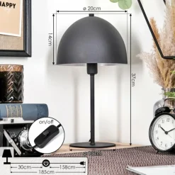 hofstein Lampe Champignon Tati Lampe à poser Anthracite, 1 lumière