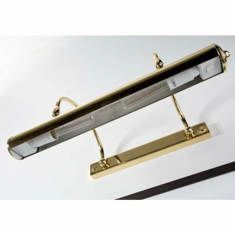 Lampes Dorées-Herbert Schmidt Lampe d'éclairage de tableau Or, Laiton, 2 lumières