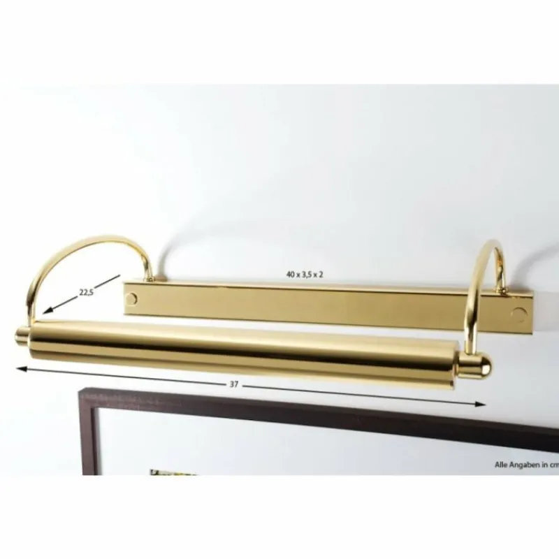 Lampes Dorées-Herbert Schmidt Lampe d'éclairage de tableau Or, Laiton, 2 lumières