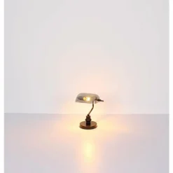 Suspension Verre Fumé-Luminaires Globo Lighting Lampe de banquier Globo ANTIQUE Noir, 1 lumière