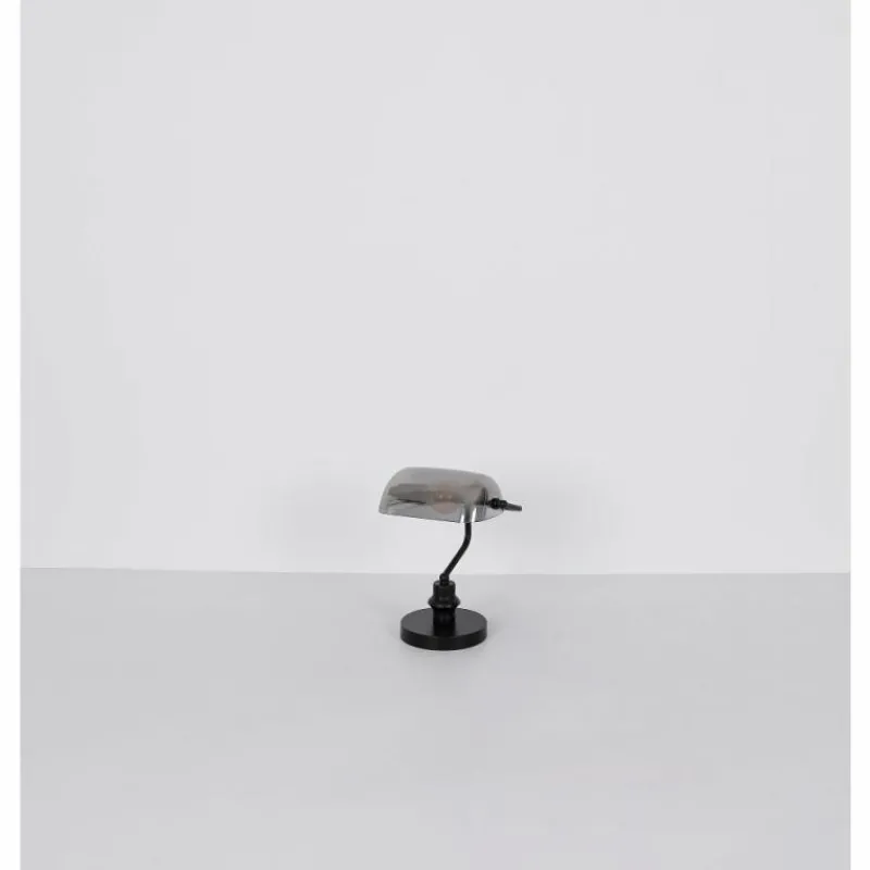 Suspension Verre Fumé-Luminaires Globo Lighting Lampe de banquier Globo ANTIQUE Noir, 1 lumière