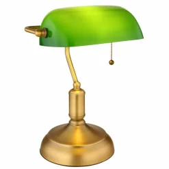 Luminaires Globo Lighting Lampe de banquier Globo ANTIQUE Vieux laiton, 1 lumière