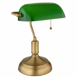 Luminaires Globo Lighting Lampe de banquier Globo ANTIQUE Vieux laiton, 1 lumière