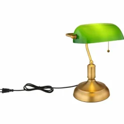 Luminaires Globo Lighting Lampe de banquier Globo ANTIQUE Vieux laiton, 1 lumière