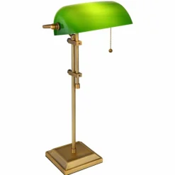 Luminaires Globo Lighting Lampe de banquier Globo ANTIQUE Vieux laiton, 1 lumière