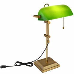 Luminaires Globo Lighting Lampe de banquier Globo ANTIQUE Vieux laiton, 1 lumière