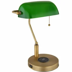 Luminaires Globo Lighting Lampe de banquier Globo ANTIQUE Vieux laiton, 1 lumière