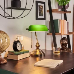 hofstein Lampe de banquier Havsta Vieux laiton, 1 lumière