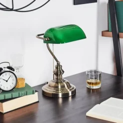 hofstein Lampe de banquier Havsta Vieux laiton, 1 lumière