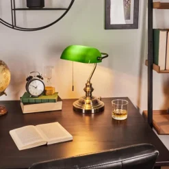 hofstein Lampe de banquier Havsta Vieux laiton, 1 lumière