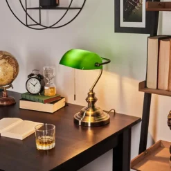 hofstein Lampe de banquier Havsta Vieux laiton, 1 lumière