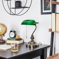 hofstein Lampe de banquier Havsta Vieux laiton, 1 lumière