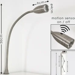 hofstein Lampe de chevet Alsea LED Nickel mat, 1 lumière, Détecteur de mouvement