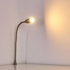 hofstein Lampe de chevet Alsea LED Nickel mat, 1 lumière, Détecteur de mouvement