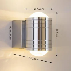 hofstein Lampe de salle de bain Florenz LED Aluminium, 2 lumières