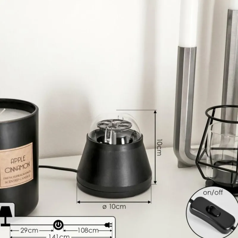 hofstein Lampe de table Atabueira LED Noir, 1 lumière, Changeur de couleurs