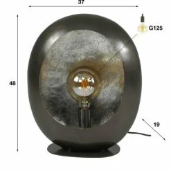 hofstein Lampe de table Avenue Nickel mat, Noir, 1 lumière* Lampes À Poser