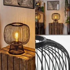 Style Boho-Chic-hofstein Lampe de table Brooker Noir, 1 lumière