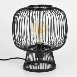 Style Boho-Chic-hofstein Lampe de table Brooker Noir, 1 lumière