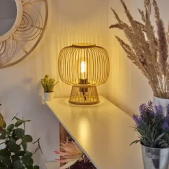 Style Boho-Chic-hofstein Lampe de table Brooker Noir, 1 lumière