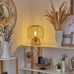 Style Boho-Chic-hofstein Lampe de table Brooker Noir, 1 lumière