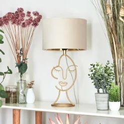 Lampes En Tissu-hofstein Lampe de table Burgueiros Or, 1 lumière