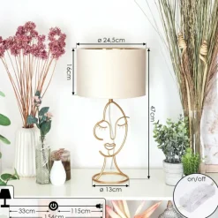 Lampes En Tissu-hofstein Lampe de table Burgueiros Or, 1 lumière