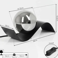 Suspension Verre Fumé-hofstein Lampe de table Cajoncito Noir, 1 lumière