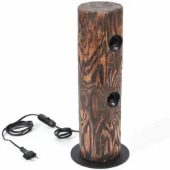 Luminaires Scandinaves-hofstein Lampe de table Canedo Bois foncé, Noir, 2 lumières