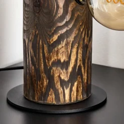 Luminaires Scandinaves-hofstein Lampe de table Canedo Bois foncé, Noir, 2 lumières